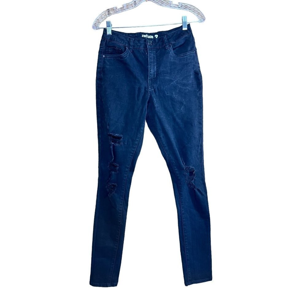 Refuge Miami Women's Black Distressed Skinny Jeans